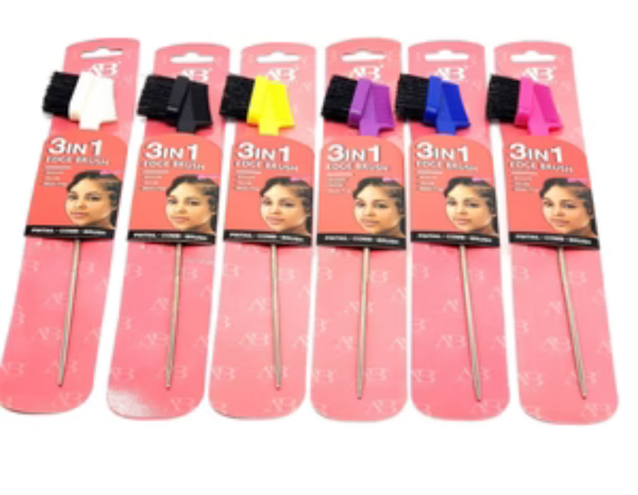 AB 3 in 1 Edge Brush w/ Metal Pin Heat Resistant