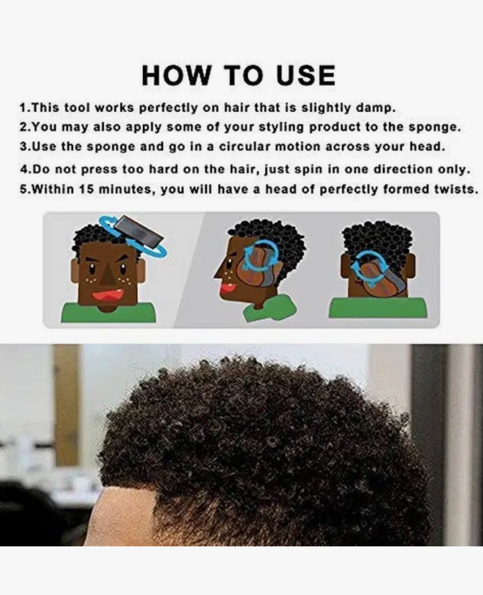Magic Twist Hair Sponge, Barber Hair Brush Sponge, Styling Tool for Afro Curl