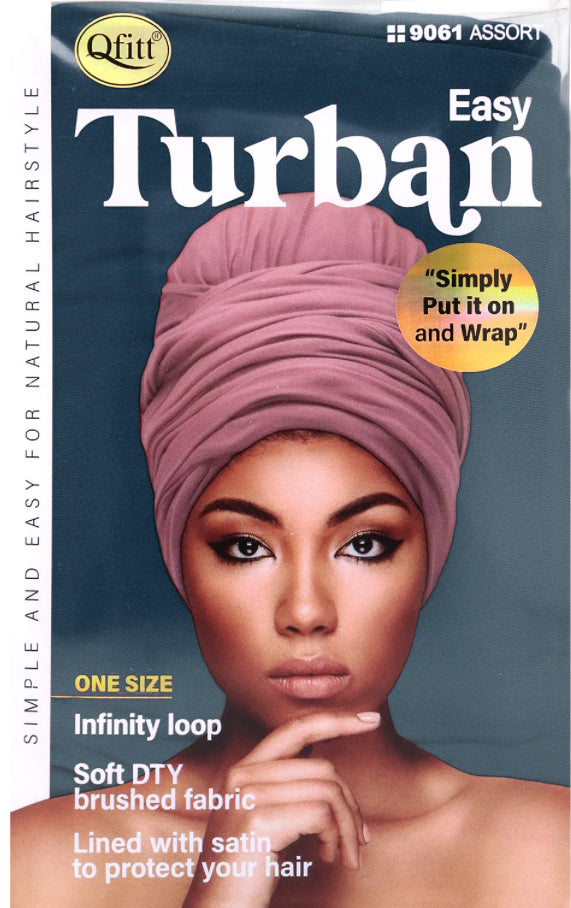 Qfitt Easy Turban - One Size Fits Most, Soft DTY Brushed Fabric, Infinity Loop, Unisex, Easy and Easy to Wear, Casual Style - Haircare