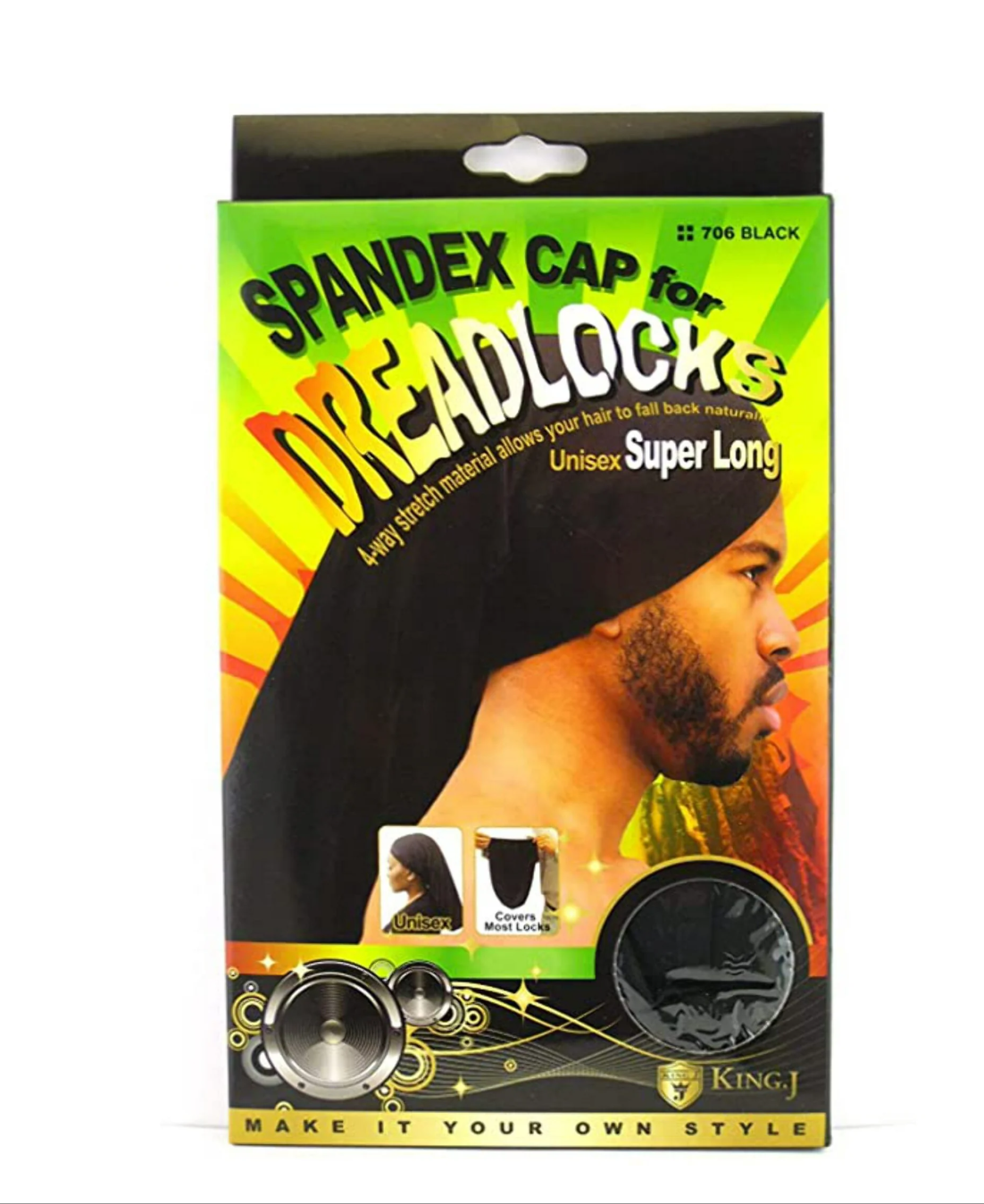 Super Long Unisex Adult Spandex Dreadlock Hat Cap