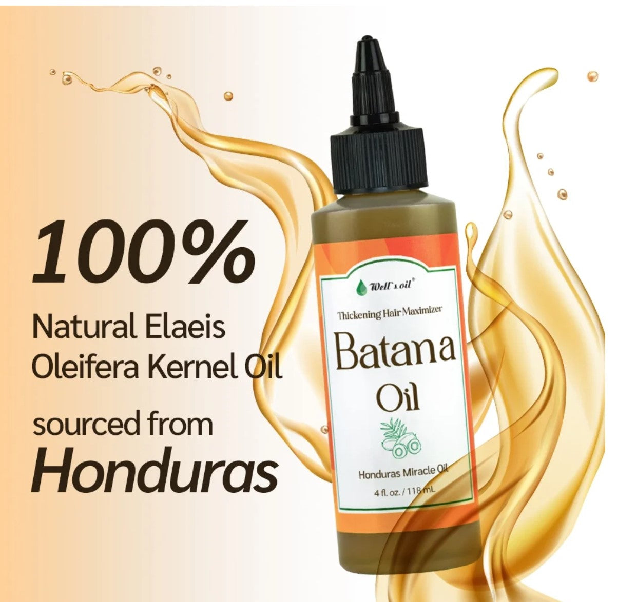 Well’s Oil Batana Oil - 100% Natural & Unrefined | Strengthens, Prevents Hair Loss & Promotes Hair Growth and Thickness | Dr. Sebi Approved | Sourced from Honduras