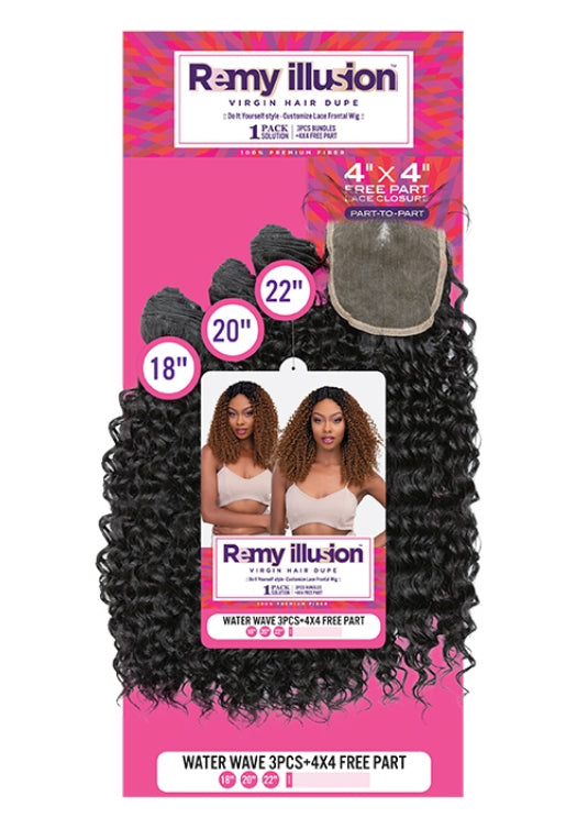 REMY ILLUSION WATER WAVE 3PCS + 4X4 FREE PART