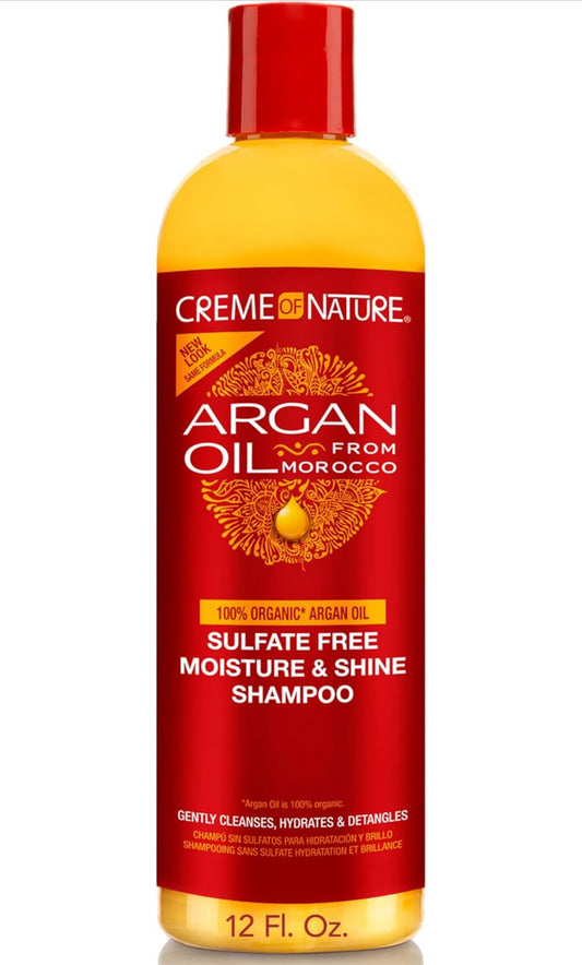 Creme of Nature Argan Oil Shampoo, Moisture & Shine Shampoo, Sulfate Free Hair Care Formula, Nourishes, Hydrates, Detangles
