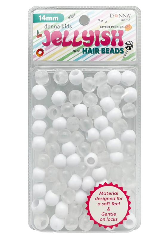 DONNA Kids Jellyish Hair Beads – Squishy, Jellyish Twist 14MM Rubber Beads, Safe & Durable Hair Accessories for Kids, Silicone Feeling, Beads Jewelry Making Kit DIY Hair Braiding