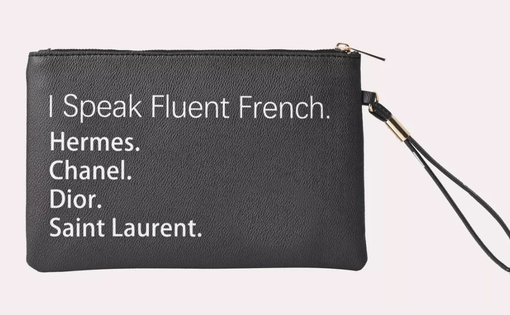 Speaking Foreign French Pochette Wristlet Purse