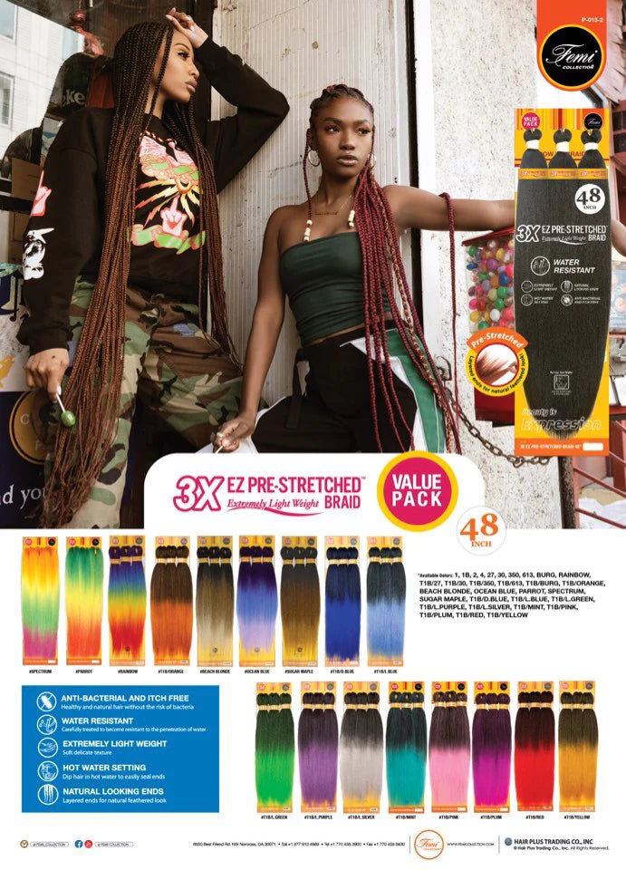FEMI 3X PRESTRETCHED EXPRESSION BRAID 48 "