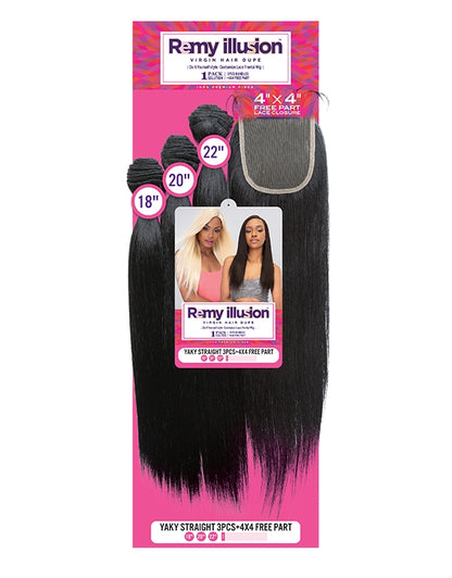Janet REMY ILLUSION Yaky Straight 3PCS + 4X4 FREE PART