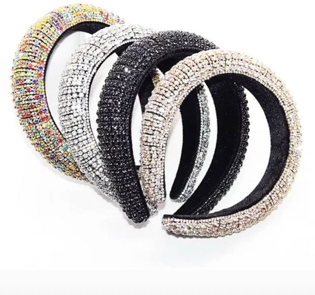 Bejeweled Padded Rhinestone Statement Headband